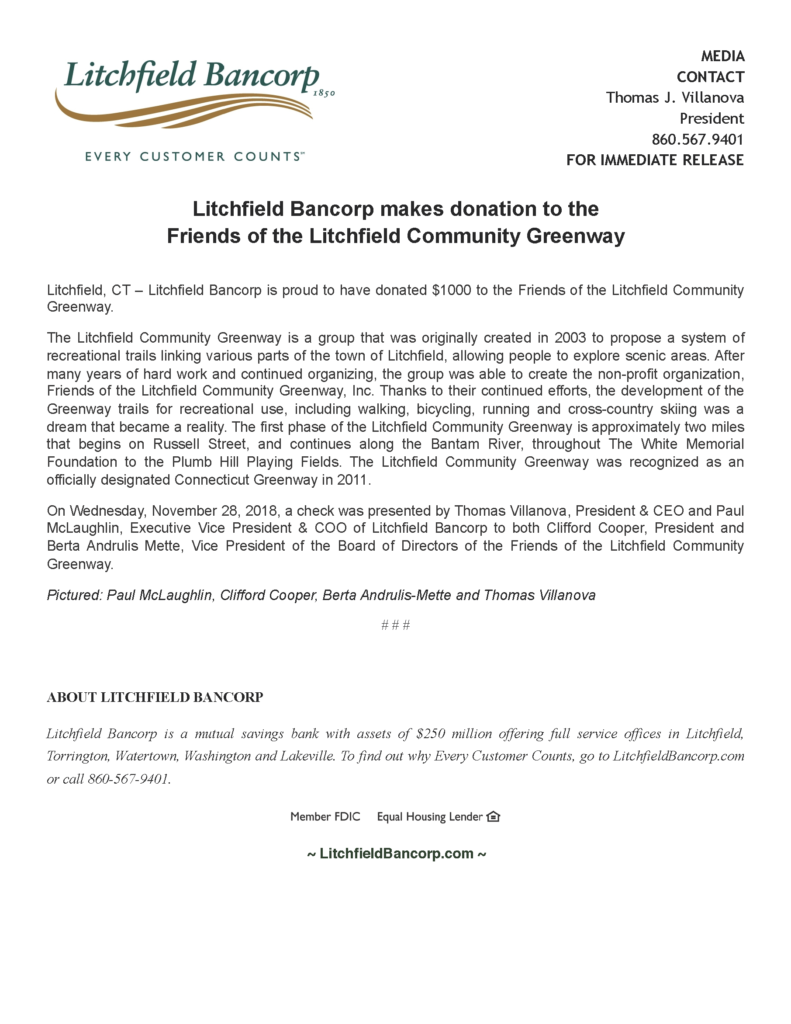 LBCFriends of Litchfield Community Greenway donation5162